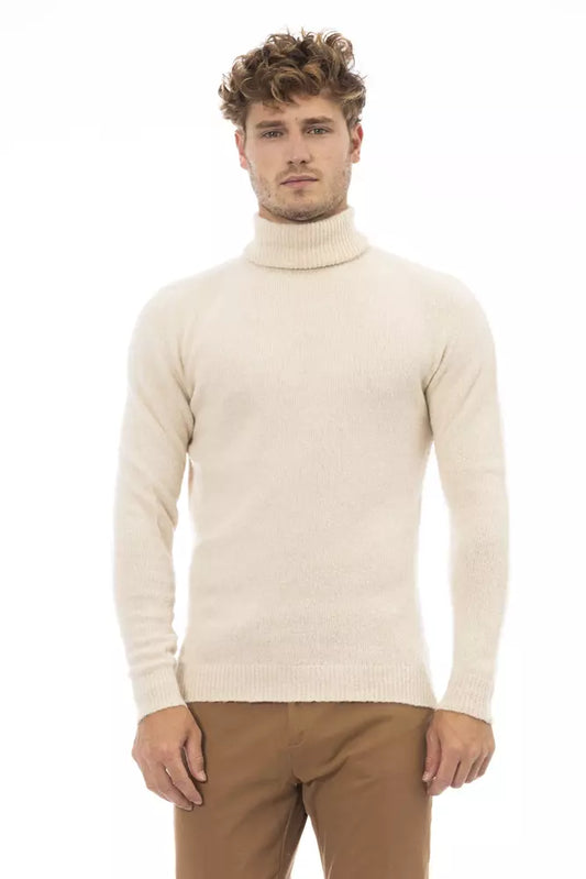 Maglione da uomo in alpaca beige Alpha Studio