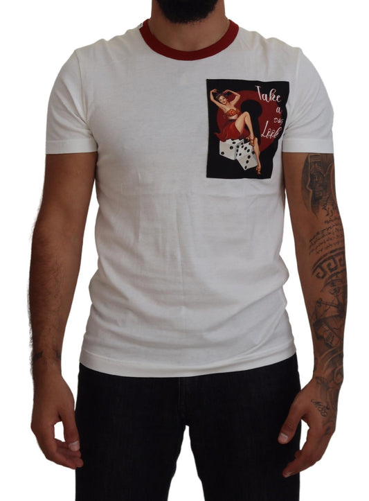 Dolce &amp; Gabbana T-shirt elegante girocollo in cotone bianco