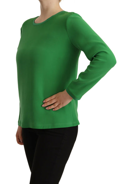 Maglione a maniche lunghe in seta elegante Armani in verde lussureggiante