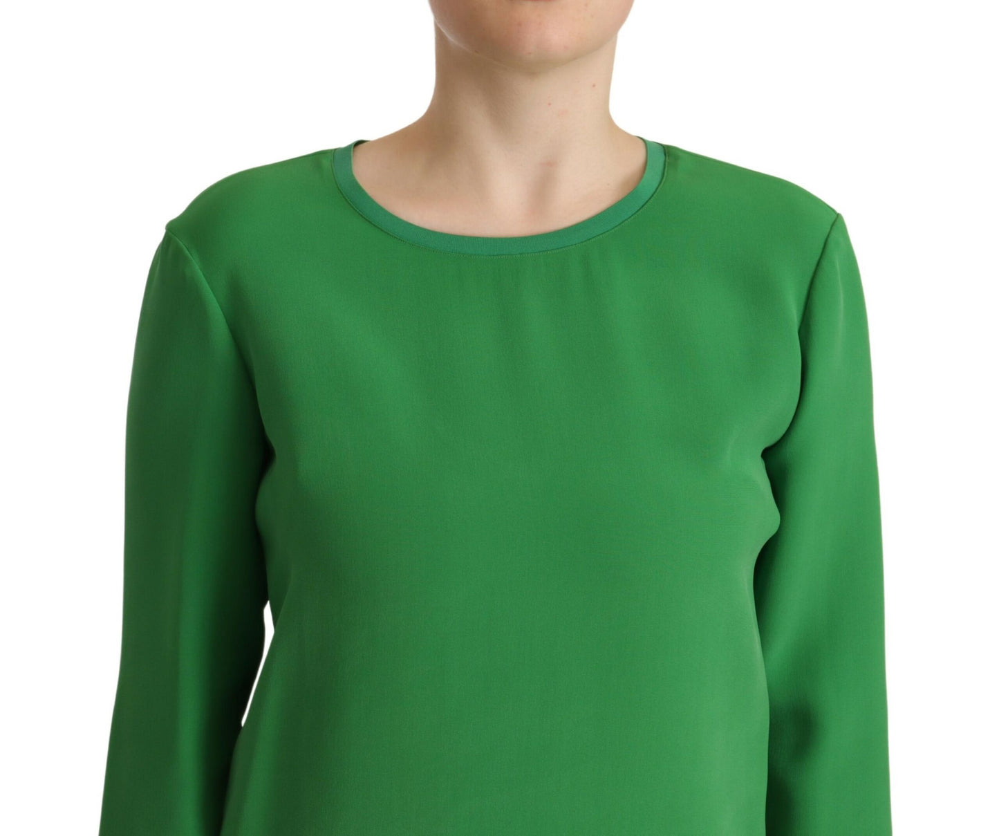 Maglione a maniche lunghe in seta elegante Armani in verde lussureggiante