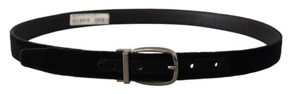 Dolce & Gabbana Elegant Black Velvet Designer Belt