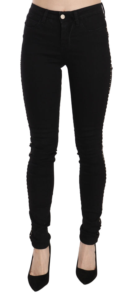 Costume National Chic Jeans skinny nero a vita media