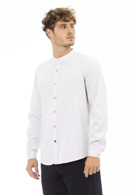 Camicia da uomo Baldinini Trend in lino bianco