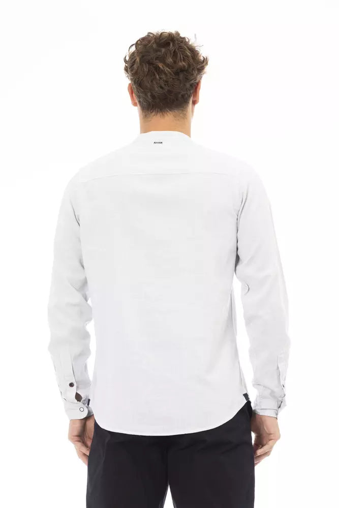 Camicia da uomo Baldinini Trend in lino bianco