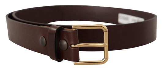 Dolce & Gabbana Elegant Black Leather Belt with Metal Buckle