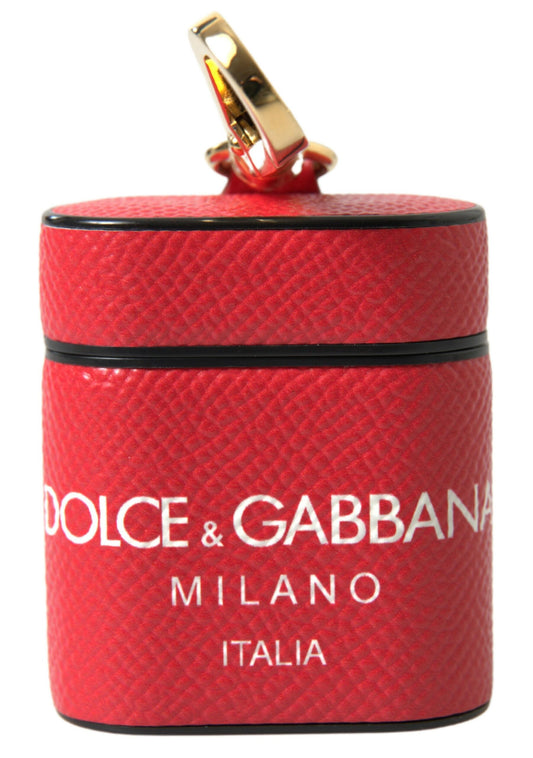 Dolce &amp; Gabbana Elegante custodia per Airpods in pelle rossa