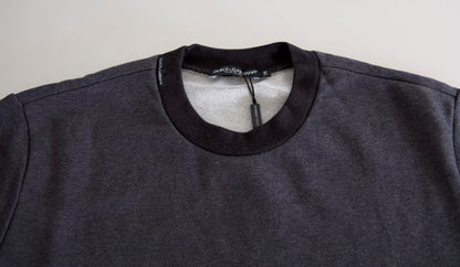 Dolce &amp; Gabbana Elegante Maglione Girocollo Grigio Scuro