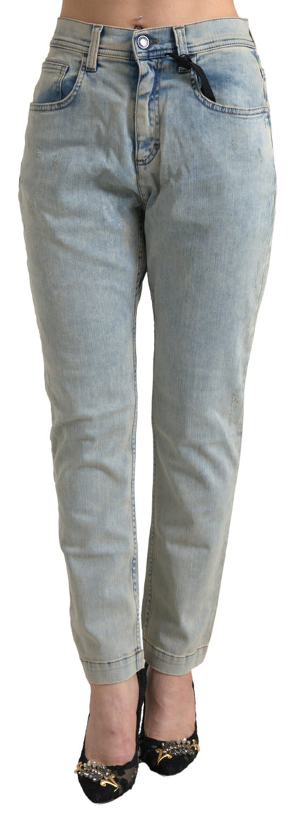 Dolce &amp; Gabbana Jeans skinny chic a vita media in blu