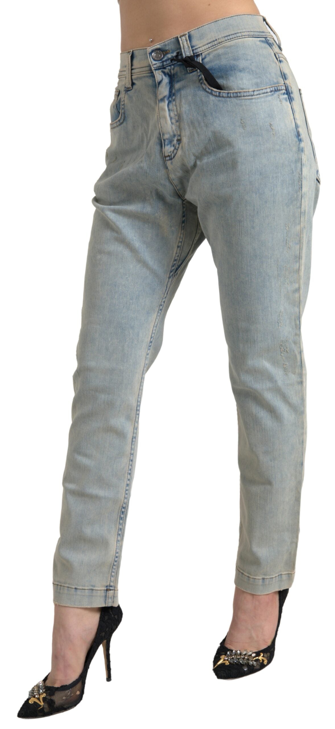 Dolce &amp; Gabbana Jeans skinny chic a vita media in blu