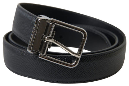 Dolce & Gabbana Elegant Black Leather Designer Belt