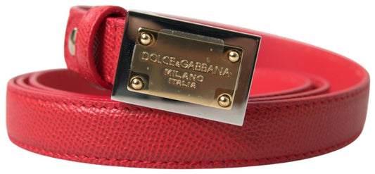 Dolce &amp; Gabbana Элегантный красный кожаный дизайнерский ремень