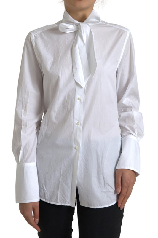 Dolce &amp; Gabbana Camicia elegante a maniche lunghe in cotone bianco