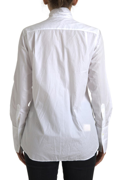 Dolce &amp; Gabbana Camicia elegante a maniche lunghe in cotone bianco