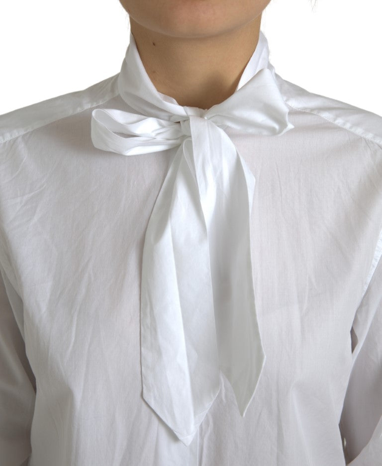 Dolce &amp; Gabbana Camicia elegante a maniche lunghe in cotone bianco