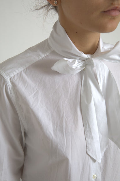 Dolce &amp; Gabbana Camicia elegante a maniche lunghe in cotone bianco