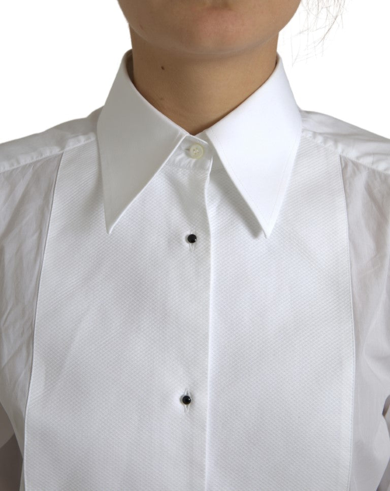 Dolce &amp; Gabbana Elegante camicia elegante in popeline di cotone bianco