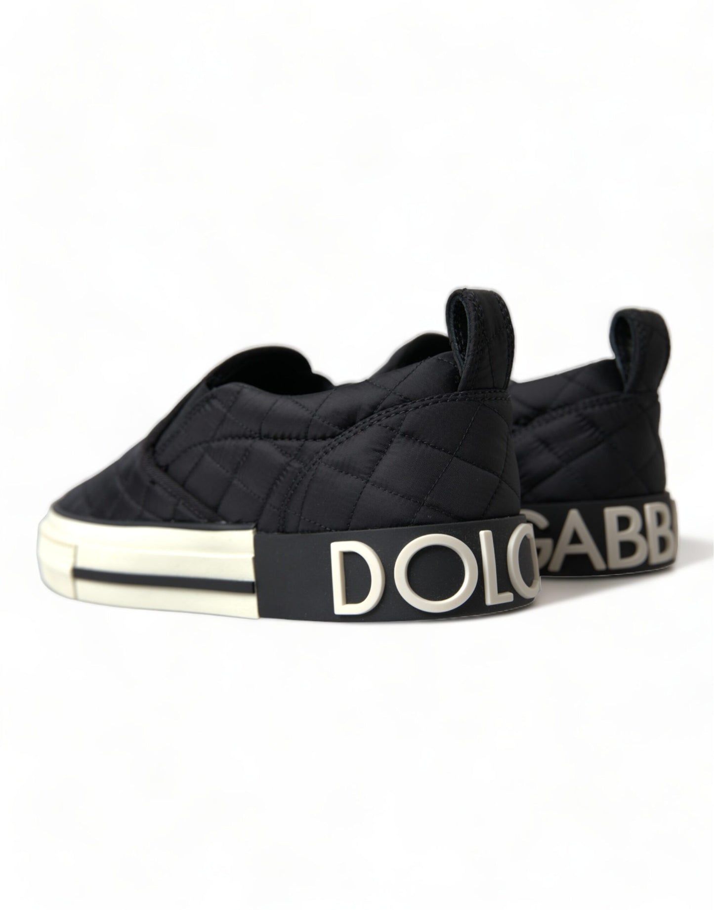 Dolce &amp; Gabbana Eleganti Sneakers In Tela Nera Trapuntata