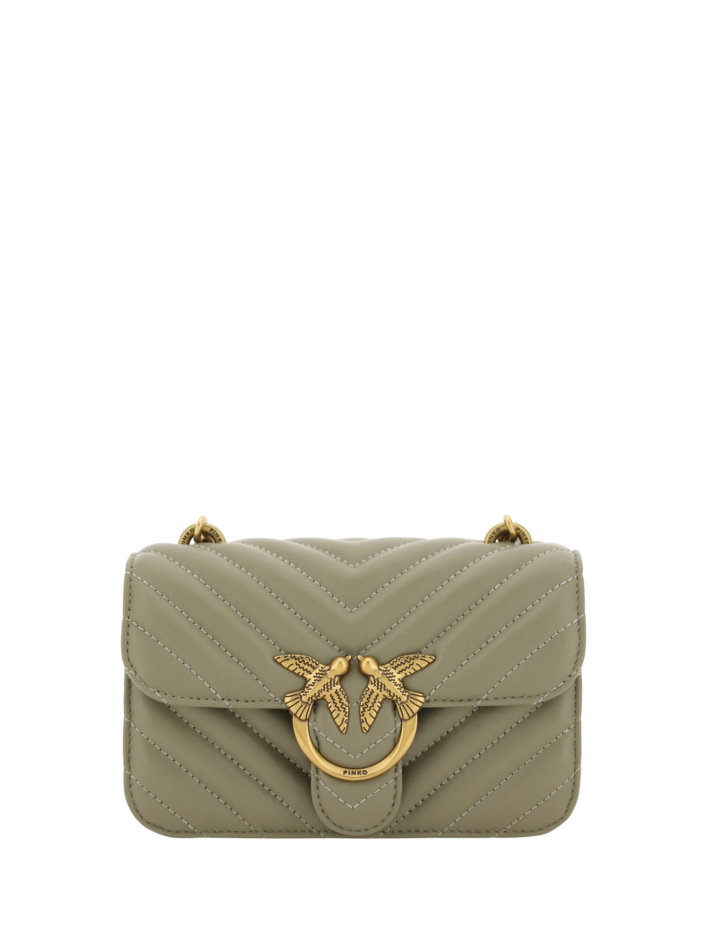 Borsa a tracolla PINKO Chic Mini Love Bell in colore Noce Verde