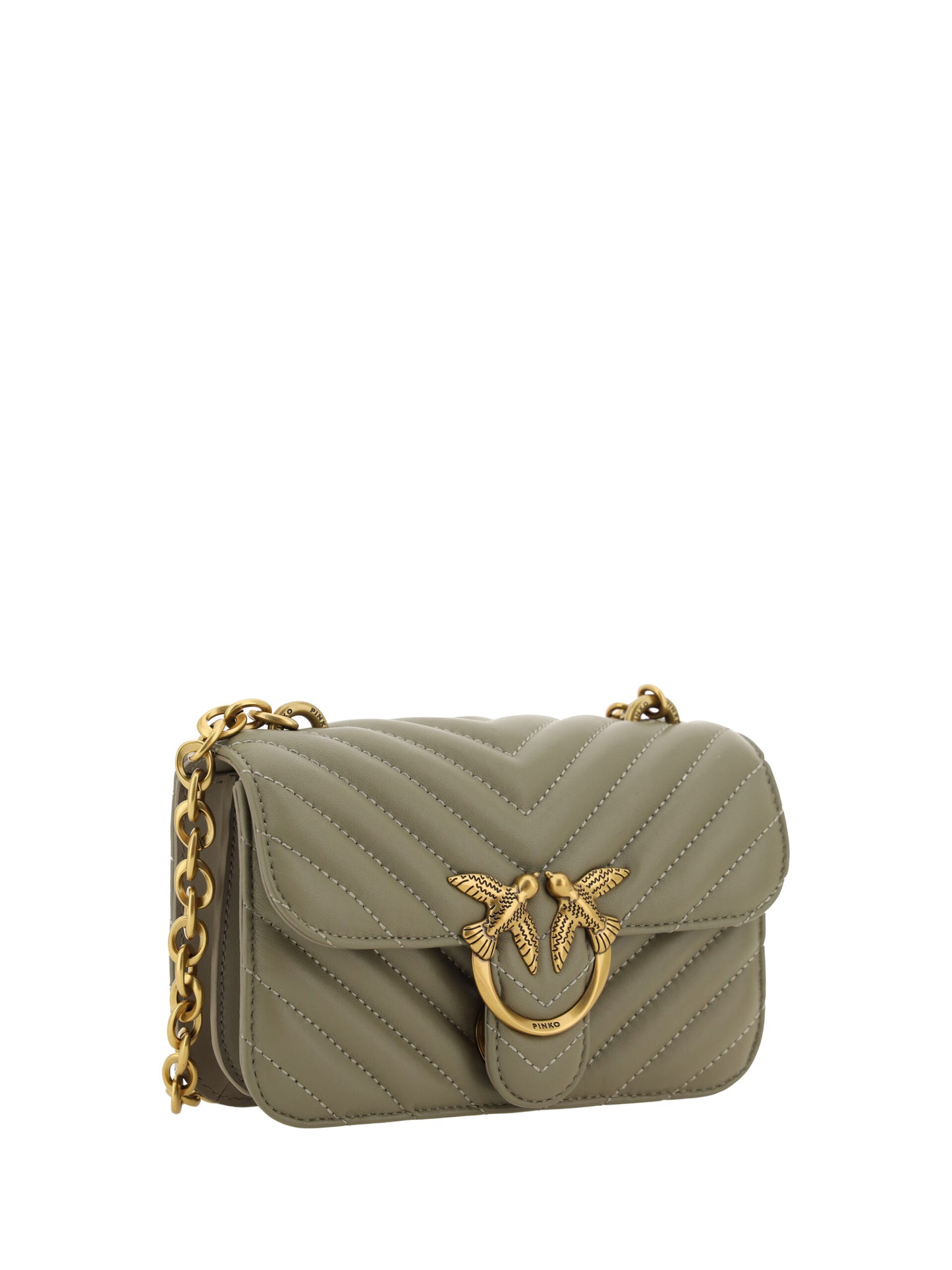 Borsa a tracolla PINKO Chic Mini Love Bell in colore Noce Verde