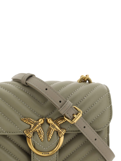 Borsa a tracolla PINKO Chic Mini Love Bell in colore Noce Verde