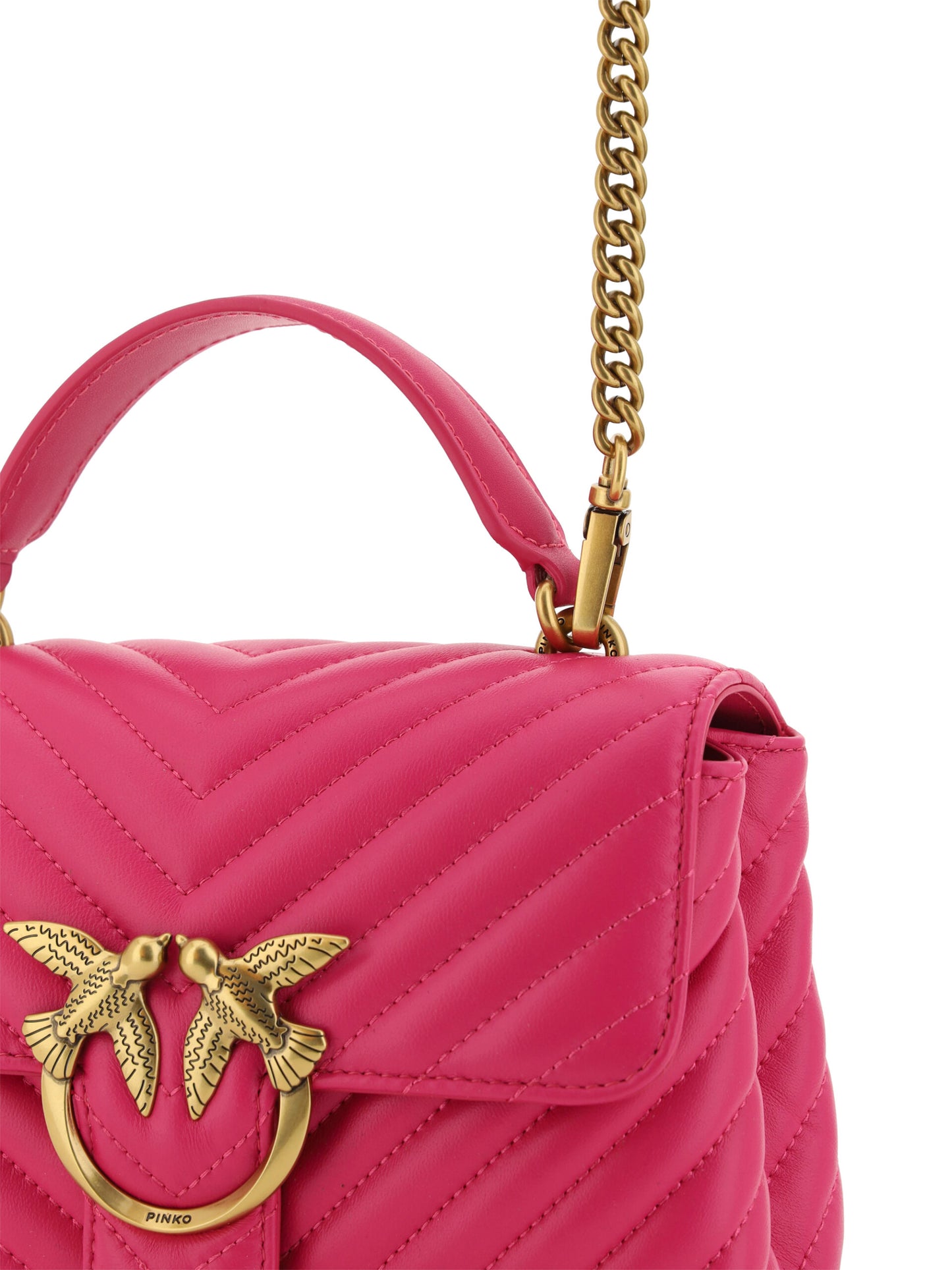 PINKO Borsa mini in pelle trapuntata rosa chic