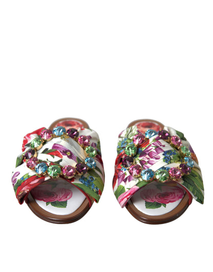 Dolce &amp; Gabbana Sandali piatti con squisita stampa floreale