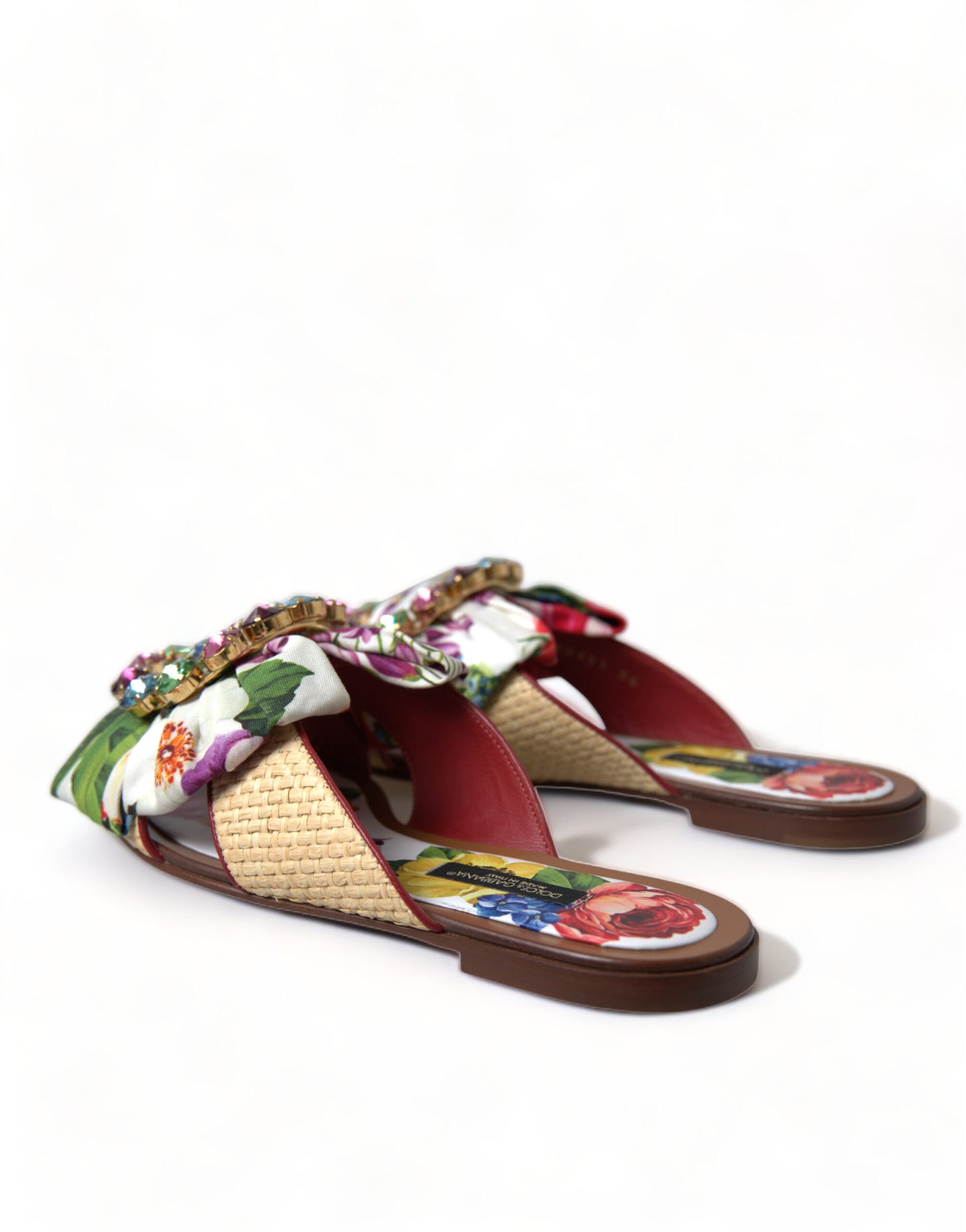 Dolce &amp; Gabbana Sandali piatti con squisita stampa floreale