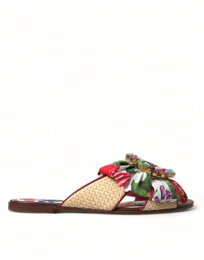 Dolce &amp; Gabbana Sandali piatti con squisita stampa floreale