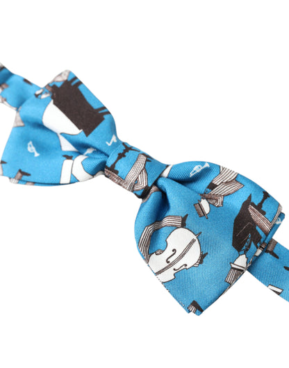 Dolce &amp; Gabbana Elegante papillon Jazz Club in seta blu