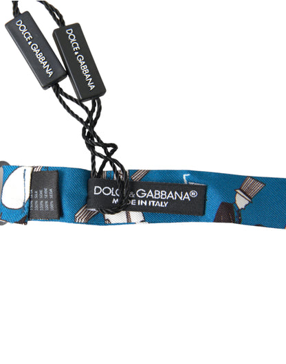 Dolce &amp; Gabbana Elegante papillon Jazz Club in seta blu