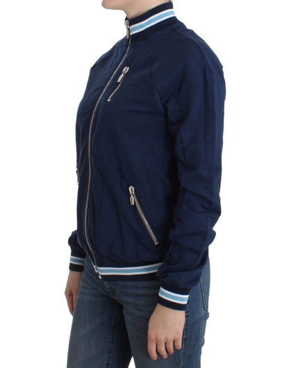 Cardigan con zip blu chic John Galliano con dettaglio logo