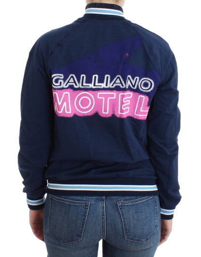 Cardigan con zip blu chic John Galliano con dettaglio logo