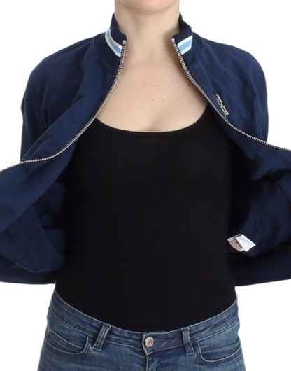 Cardigan con zip blu chic John Galliano con dettaglio logo