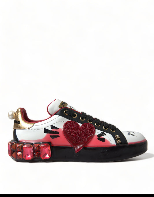 Dolce &amp; Gabbana Eleganti sneakers Portofino in cristallo