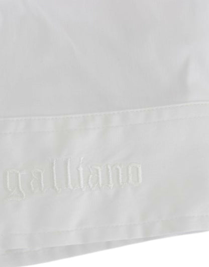 Camicetta a maniche corte in misto cotone bianco chic John Galliano