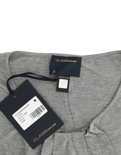 Cavalli Elegante maglione grigio in misto cashmere