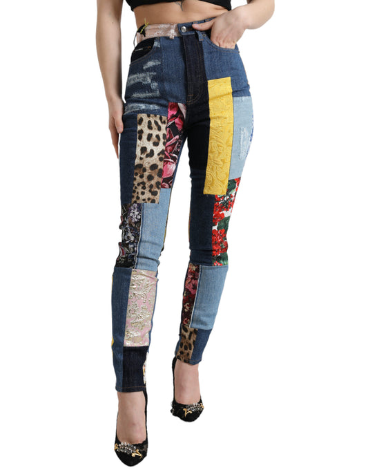 Jeans skinny patchwork vivaci di Dolce &amp; Gabbana