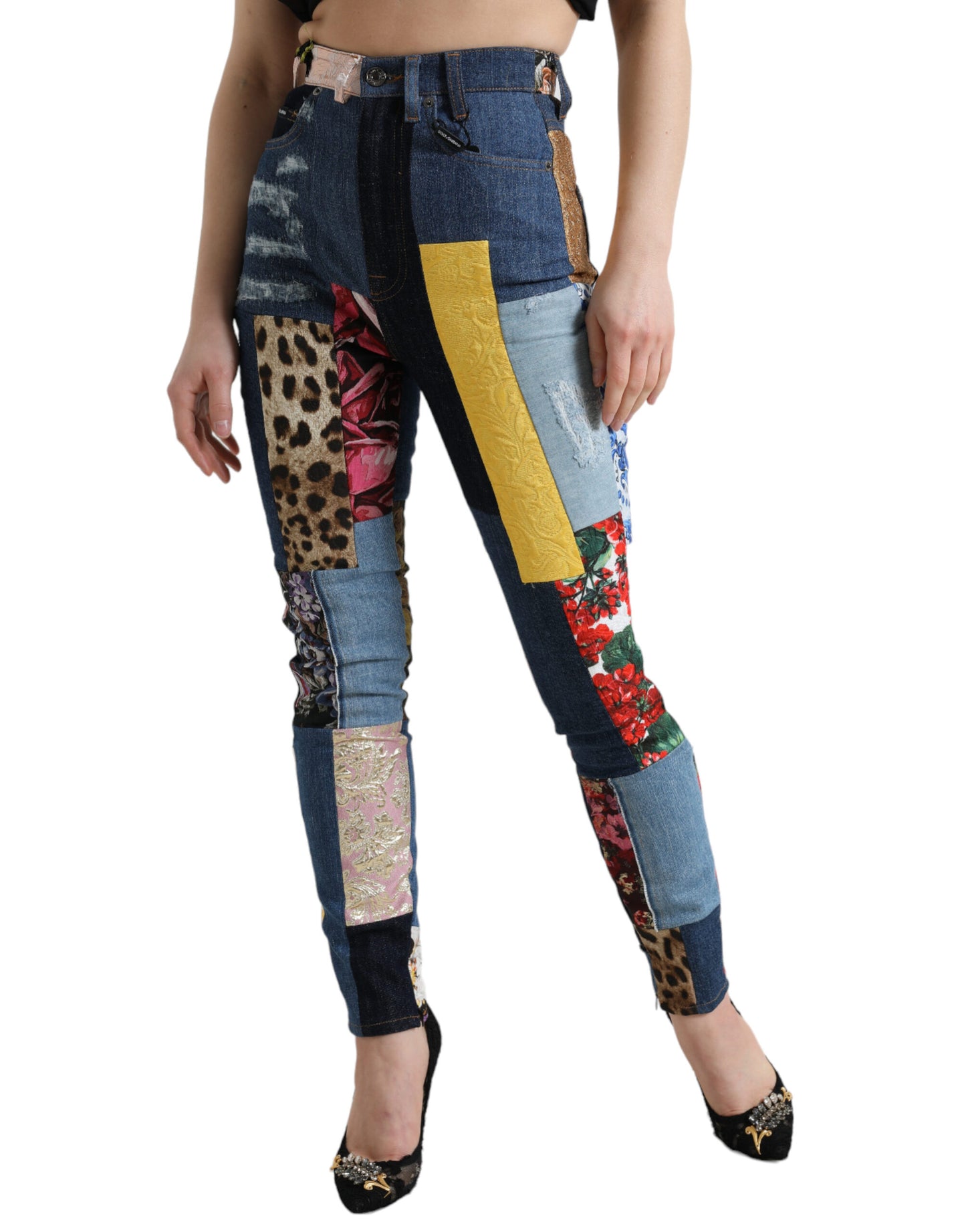 Jeans skinny patchwork vivaci di Dolce &amp; Gabbana