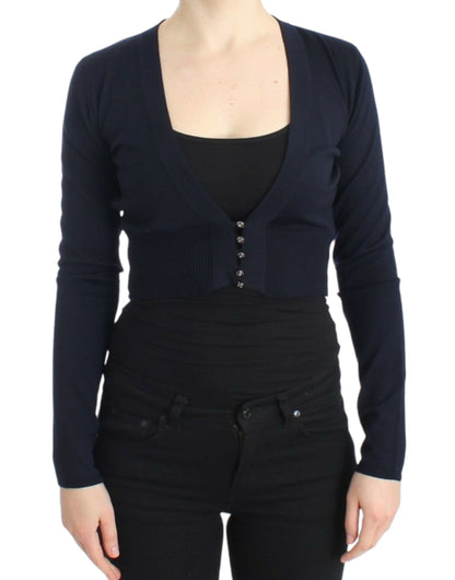 Cavalli Elegante Cardigan Cropped In Lana Vergine