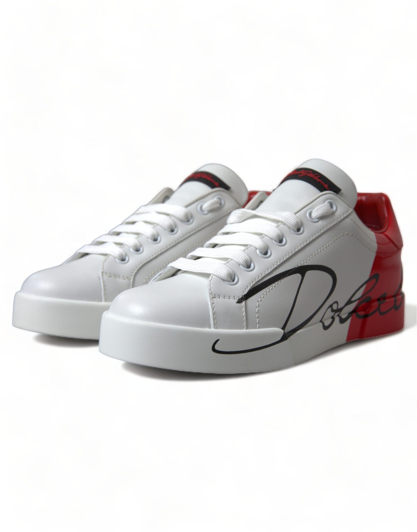 Dolce &amp; Gabbana Eleganti Sneakers Portofino in Pelle Bianca