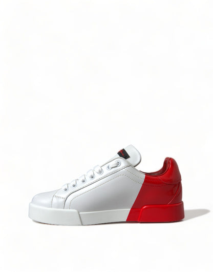 Dolce &amp; Gabbana Eleganti Sneakers Portofino in Pelle Bianca