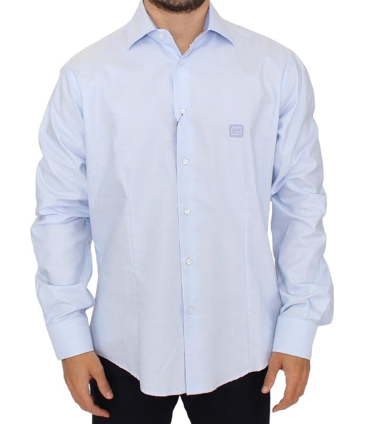 Cavalli Elegante camicia azzurra in cotone italiano