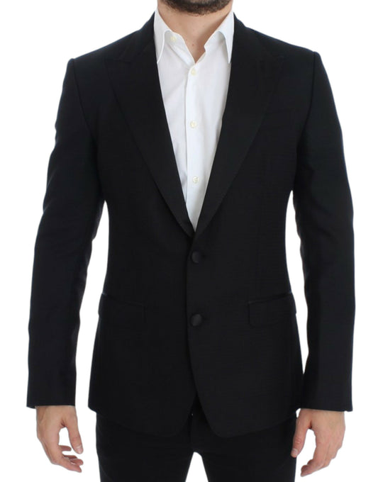 Dolce &amp; Gabbana Elegante Blazer Sicilia in Misto Seta Nero