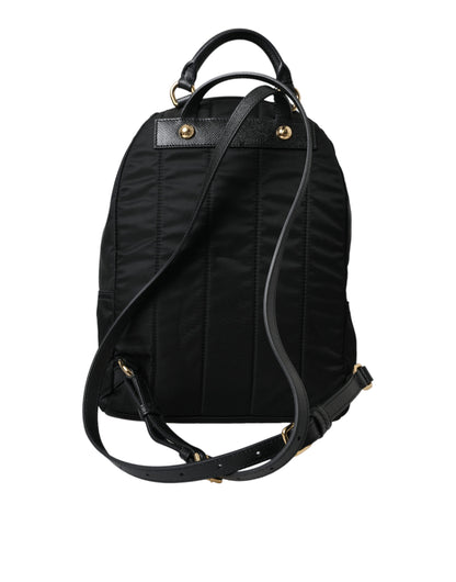 Dolce & Gabbana Elegant Black Gold Detail Backpack