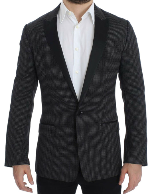 Dolce &amp; Gabbana Blazer slim fit elegante a pois neri