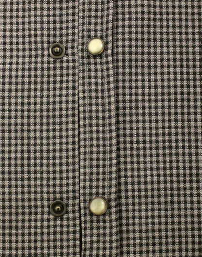 Camicia in misto lino casual a quadri grigio Costume National Chic