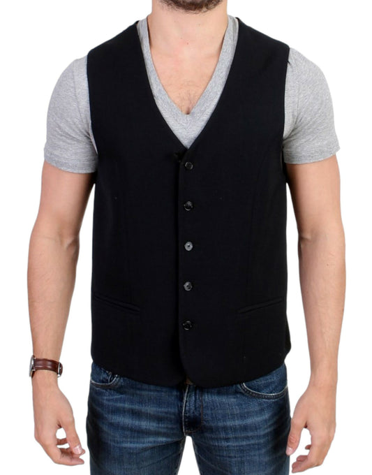 Gilet casual elegante in misto lana nera di Costume National