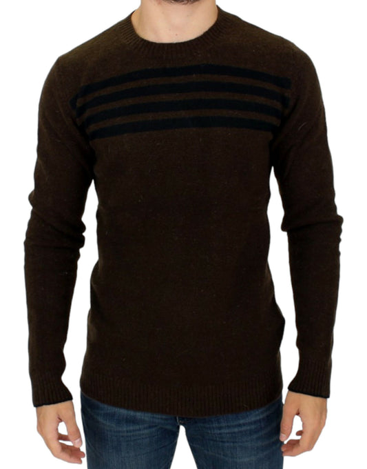 Costume National Elegante Maglione Pullover a Righe Girocollo