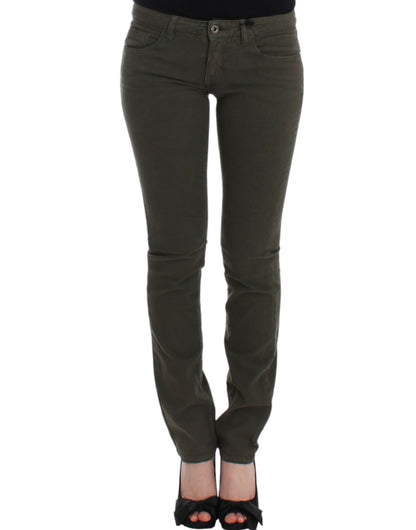 Jeans firmati Costume National Chic verde gamba sottile