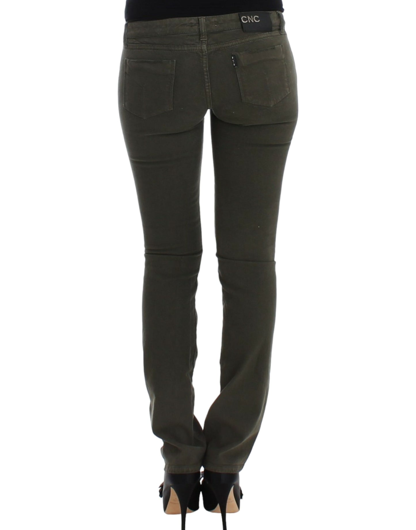 Jeans firmati Costume National Chic verde gamba sottile